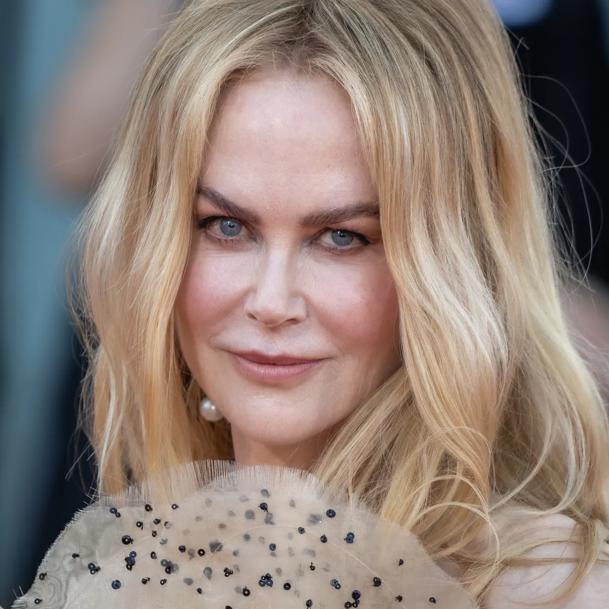 Nicole Kidman headshot portrait, smiling at the Cannes Film Festival